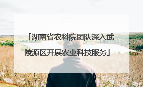 湖南省农科院团队深入武陵源区开展农业科技服务