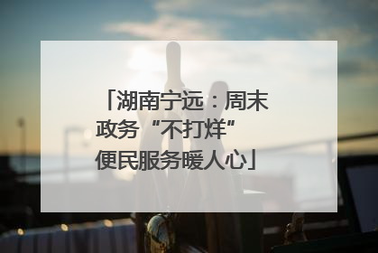 湖南宁远：周末政务“不打烊” 便民服务暖人心