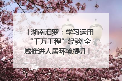 湖南汨罗：学习运用“千万工程”经验 全域推进人居环境提升