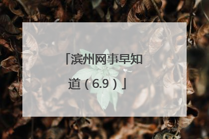 滨州网事早知道（6.9）