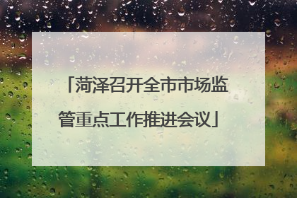菏泽召开全市市场监管重点工作推进会议