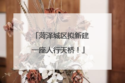 菏泽城区拟新建一座人行天桥！