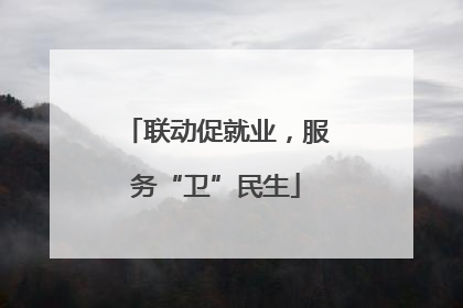 联动促就业，服务“卫”民生