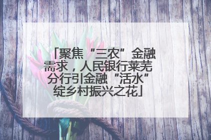 聚焦“三农”金融需求，人民银行莱芜分行引金融“活水”绽乡村振兴之花