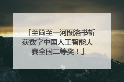 至简至一河图洛书斩获数字中国人工智能大赛全国二等奖！