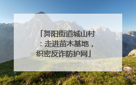 舞阳街道城山村：走进苗木基地，织密反诈防护网