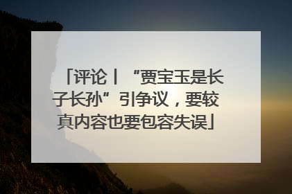评论丨“贾宝玉是长子长孙”引争议，要较真内容也要包容失误