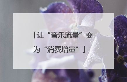 让“音乐流量”变为“消费增量”