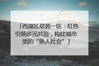 西湖区翠苑一区：红色引领多元共治，构建城市里的“熟人社会”