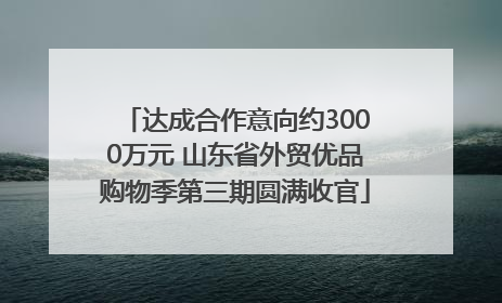 达成合作意向约3000万元 山东省外贸优品购物季第三期圆满收官