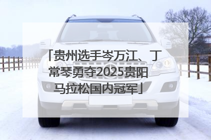 贵州选手岑万江、丁常琴勇夺2025贵阳马拉松国内冠军