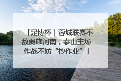 足协杯｜蓉城联赛不敌弱旅河南，泰山主场作战不妨“抄作业”