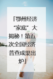 鄂州经济“家底”大揭秘！第五次全国经济普查成果出炉