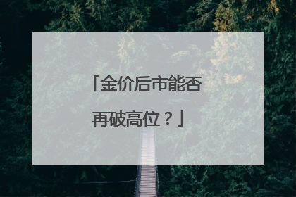 金价后市能否再破高位？