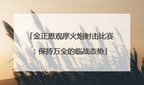 金正恩观摩火炮射击比赛：保持万全的临战态势
