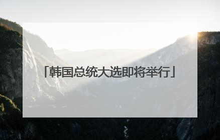 韩国总统大选即将举行