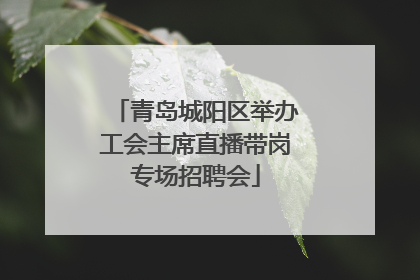 青岛城阳区举办工会主席直播带岗专场招聘会