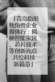 青岛隐形独角兽企业媒体行：揭秘智能家居、芯片技术等创新亮点 共绘科技新篇章