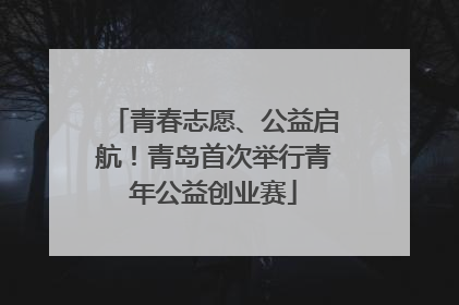 青春志愿、公益启航！青岛首次举行青年公益创业赛
