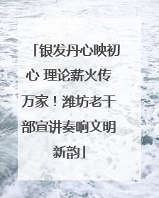 银发丹心映初心 理论薪火传万家！潍坊老干部宣讲奏响文明新韵
