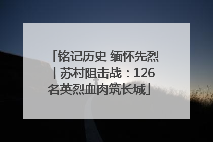 铭记历史 缅怀先烈丨苏村阻击战：126名英烈血肉筑长城
