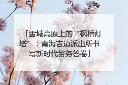雪域高原上的“枫桥灯塔”：青海吉迈派出所书写新时代警务答卷