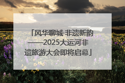 风华聊城·非遗新韵——2025大运河非遗旅游大会即将启幕