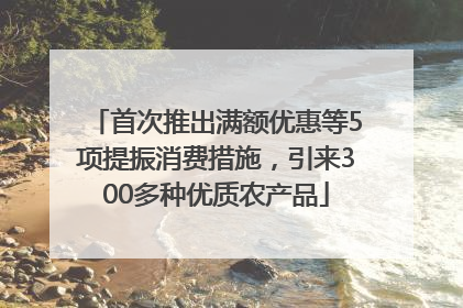 首次推出满额优惠等5项提振消费措施，引来300多种优质农产品