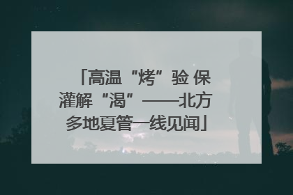 高温“烤”验 保灌解“渴”——北方多地夏管一线见闻