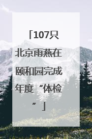 107只北京雨燕在颐和园完成年度“体检”