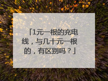 1元一根的充电线，与几十元一根的，有区别吗？