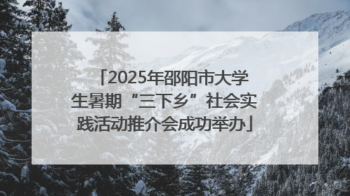 2025年邵阳市大学生暑期“三下乡”社会实践活动推介会成功举办