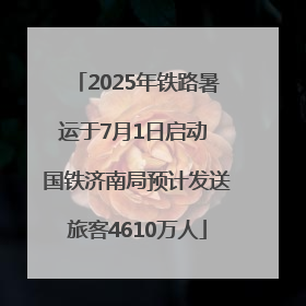 2025年铁路暑运于7月1日启动 国铁济南局预计发送旅客4610万人