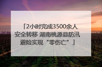 2小时完成3500余人安全转移 湖南桃源县防汛避险实现“零伤亡”