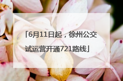 6月11日起，徐州公交试运营开通721路线