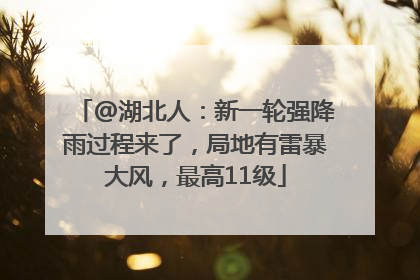 @湖北人：新一轮强降雨过程来了，局地有雷暴大风，最高11级